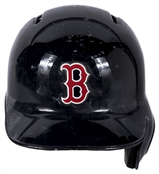2014 Mookie Betts Game Used & Photo Matched Boston Red Sox Batting Helmet - Photo Matched to 2nd Career Home Run On 8/25/14 (MLB Authenticated & Sports Investors)